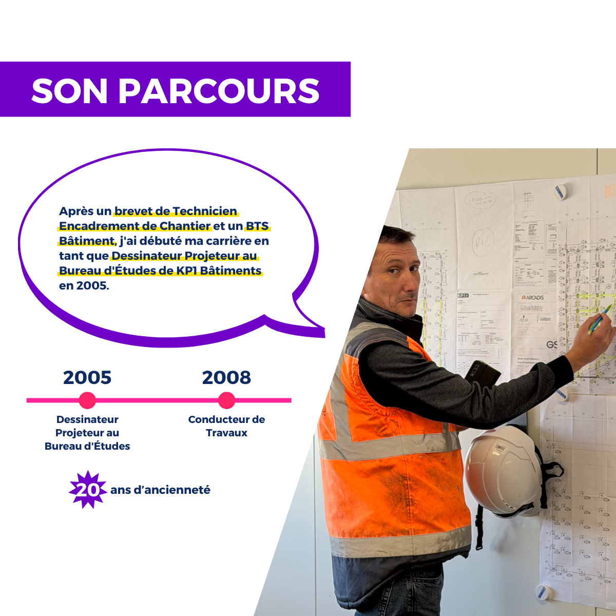 1 mois 1 métier Sébastien BOCCANFUSO, Conducteur de Travaux KP1 Bâtiments