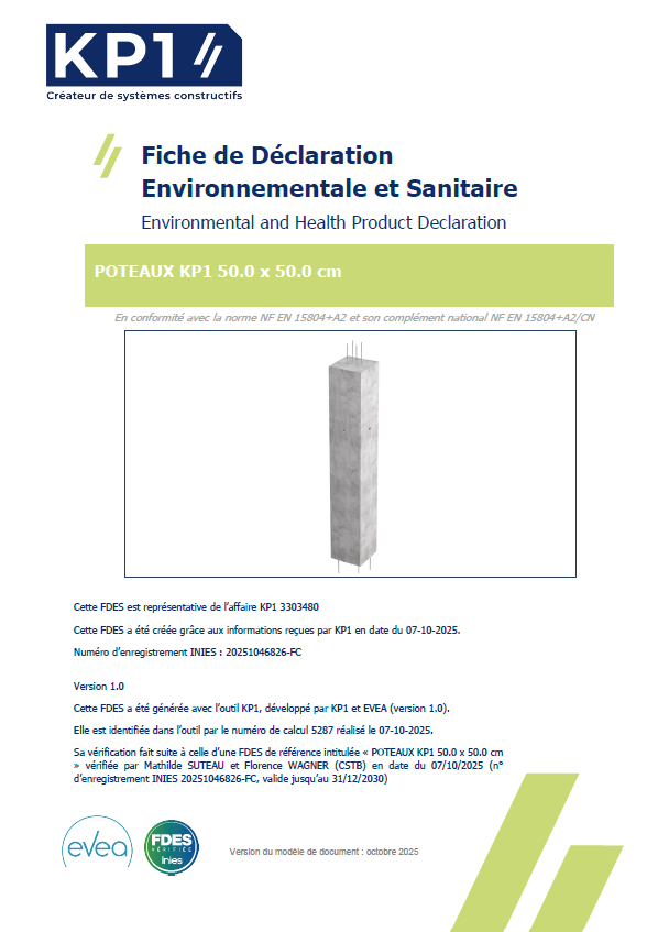 FDES Poteau béton 50 x 50 cm de KP1