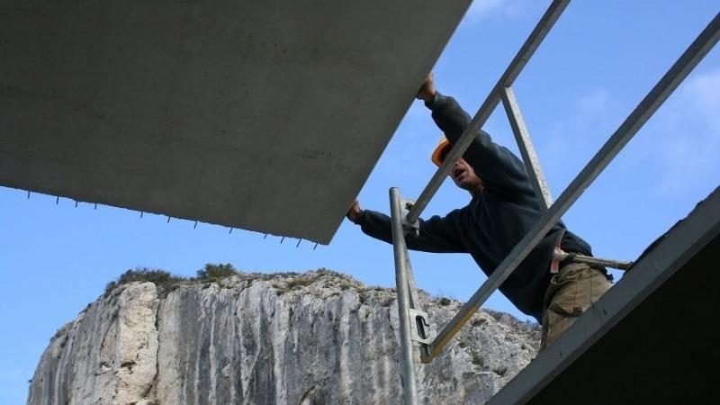 mise en place chantier predalle beton KP1