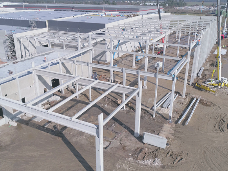 Construction du centre commercial Lidl à Cestas